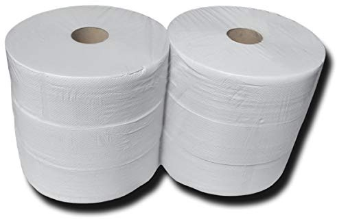 Jumbo Toilettenpapier 2-lagig aus Recyclingpapier | Großrolle ca. Ø 26 cm · ca. 300 m | 6 Rollen Verpackungseinheit | für gewerbliche WC-Spendersysteme