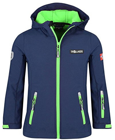 Trollkids Kids Oslofjord Jacket 152, Navy/Green