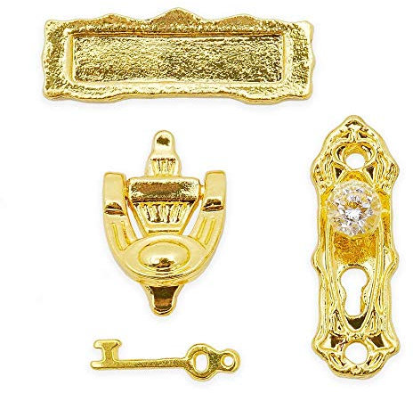 Odoria 1/12 Scale Dolls House Miniature Door Knob Door Lock Knocker Dollhouse Accessories
