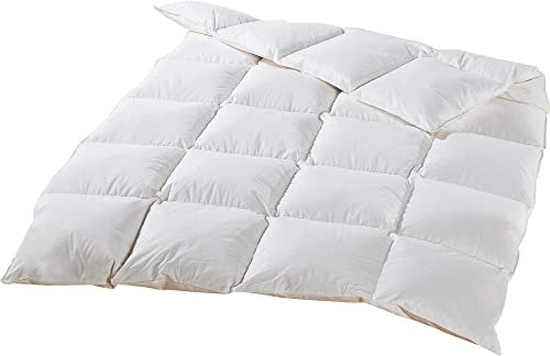 Erwin Müller Daunendecke-Kassettendecke, Ganzjahresdecke, Bettdecke Serie Ottawa 2,5 cm Stege - Wärmestufe 3 Größe 135x200 cm - mit Innenstegen, trocknergeeignet