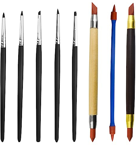 TOVOT 8PCS Silicone Sculpting Tools Two-Head Clay Tool Clay Modelling Tools Pottery Tool for Carving Shaping Painting