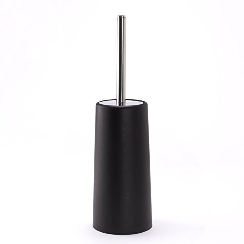 MSV 140941 Brosse WC/Support Polypropylène/Acier Inoxydable Noir 0,1 x 36 x 0,1 cm