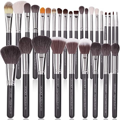 Docolor Make Up Pinsel Set 29Pcs Professionelle Premium Schminkpinsel Set Foundation Lidschatten Gesichtspinsel Eyeliner mit Tasche aus PU-Leder