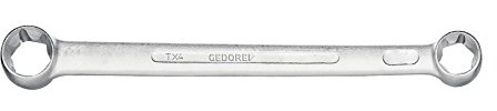 GEDORE TX 4 E20xE24 dubbla ringnycklar, rak för yttre -TORX-skruvar, förkromad, E20xE24