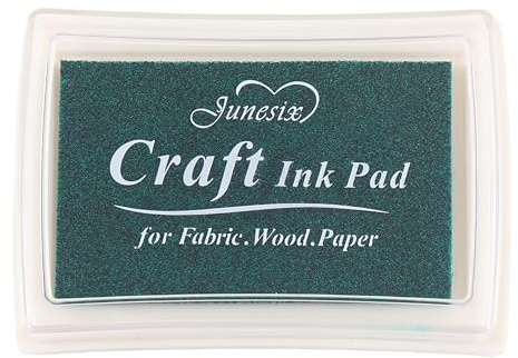 Craft Ink Stamp Pad for Paper Wood Fabric 15 Colors Available for Rubber Stamps (Blackish Green)