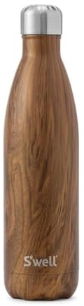 S'well drinking bottle, Steel, brown, 7x7x29.5 cm, Teakwood