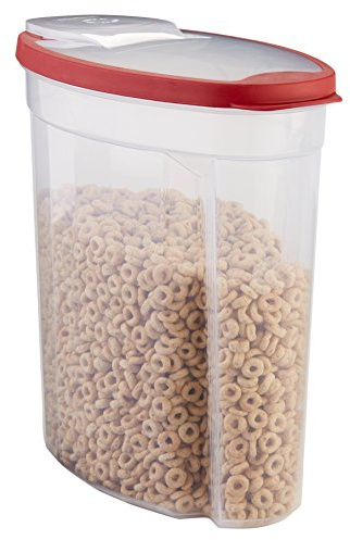 Rubbermaid Flex and Seal Cereal Keeper, 1.5 Gallon, BPA-Free, Clear with Red Lid, Airtight