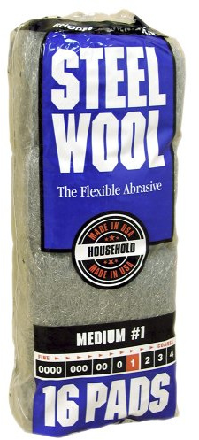 #1 Homax 106604-06 Rhodes American Steel Wool Pad Medium #1, 16-Pack