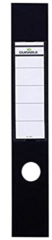 Durable Ordofix Self-Adhesive Spine Labels - Perfect for Lever Arch Files & Folders - Black - Pack of 10 - 60mm Width