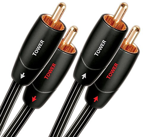 AudioQuest 5m Tower RCA Audiokabel 2 x RCA schwarz - Audiokabel (2 x RCA, 2 x RCA, Kupfer, 5 m, schwarz)