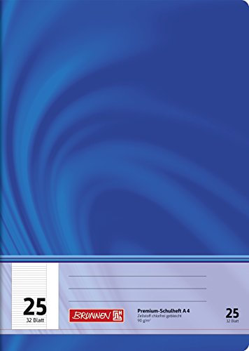 BRUNNEN Schulheft Premium Vivendi | A4, Lineatur 25, 32 Blatt, blau