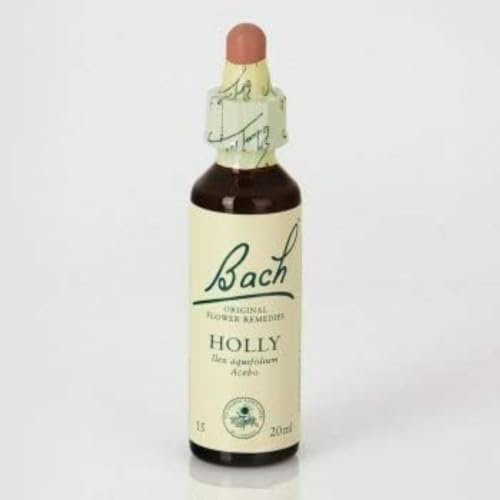 Bach - Flor de Bach Holly, Complemento Alimenticio, con Extracto de Flores de Acebo, Uva de Alc 27% Vol, Ayuda a Gestionar las Emociones Cuando Se Quiere Ser Más Indulgente - 20 ml