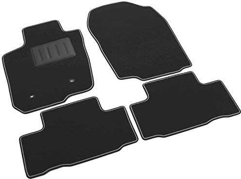 Il Tappeto Auto SPRINT04601 - Alfombrilla para Coche, Negra, Antideslizante, Borde Bicolor, tacón de Goma Reforzado, para Rav 4 III 2006>2012.