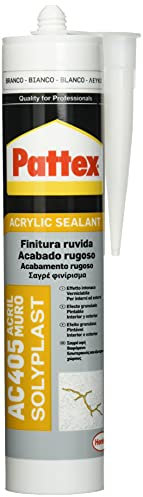 Pattex AC 405 Acril Muro Silicone bianco per applicazioni su muri, Adesivo muro elastico e verniciabile, Funziona come uno stucco per muro per il risanamento di crepe e fessure, 1 x 300 ml