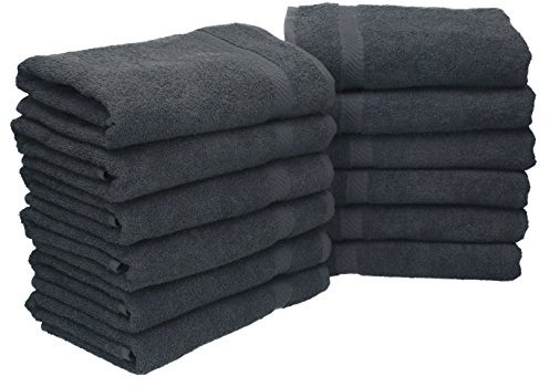 Betz 12 Stück Handtuch Set Palermo 100% Baumwolle 12 Handtücher Größe 50 x 100 cm Farbe anthrazit