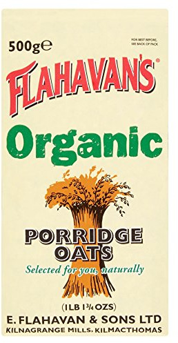 FLAHAVAN'S Organic Porridge Oats, 17.75-Ounce Bags (Pack of 6)