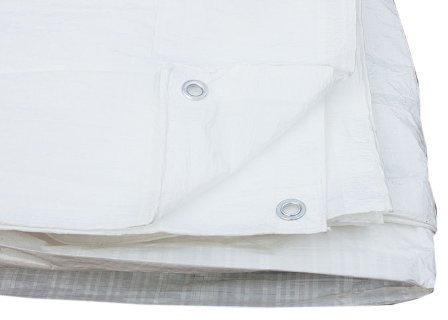 WHITE TARPAULIN COVER GROUND SHEETS 3.5M X 5.4M 80 GSM (bale of 10 sheets)