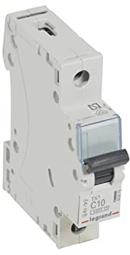 Legrand 403575, Interruptor Automático Magneto Térmico, 1P, 10A, Curva C, 6 kA, 1 módulo, TX3
