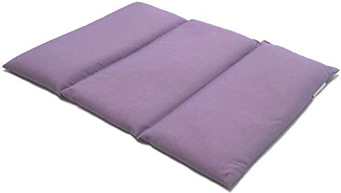 Coussin aux pépins de raisins - Taille 40x30-3 compartiments - Mauve - Coussin thermique - Coussin aux graines - Compresse froide -