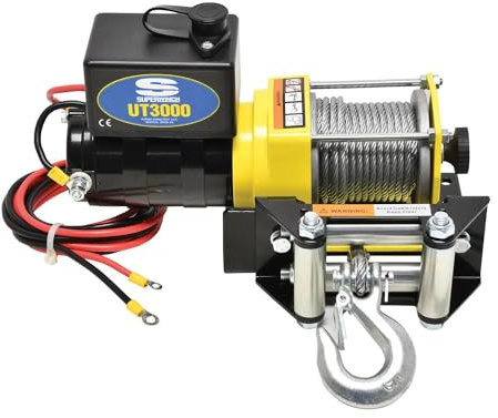 Superwinch 1331200 ut3000, 12 VDC, 3,000lb/Treuil 1360 kg avec Plaque Support, Rouleau Chaumard (ACCASTILLAGE) et 12 m/3,7 m Télécommande