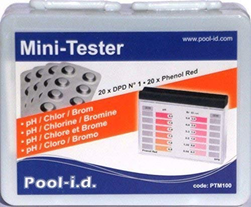 Pooltester Mini-Tester für Chlor + pH mit je 20 Messtabletten
