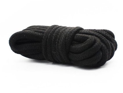 eeddoo® 5 m Bondageseil für Fesselspiele - Bondage Sex - Seil aus hautverträglicher Baumwolle zum Fesseln - Schwarz (Bondage BDSM Rope Baumwollseil Tape Restrain Profi Set Paare)