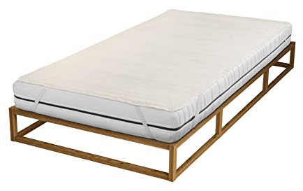 biberna Sleep & Protect 0808301 Matratzenauflage Molton mit Sanfor Ausrüstung, atmungsaktiv, hohe Feuchtigkeitsaufnahme 1x 120x200 cm natur