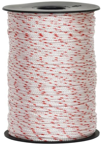 Corderie Italiane 006003465 Cordino nylon bianco/rosso 1,8 mm - 200 mt su rocchetto