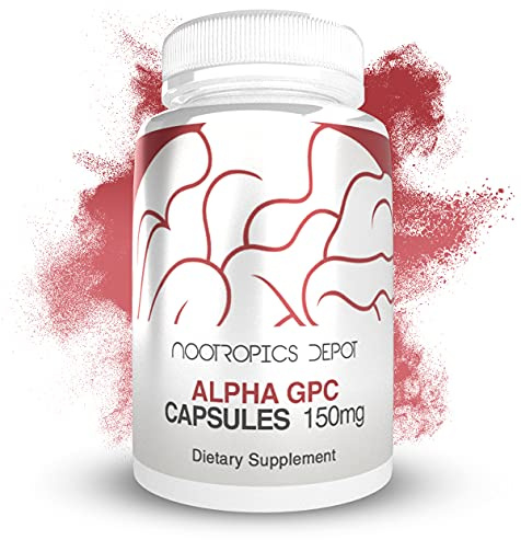 Nootropics Depot Alpha GPC Capsules | 150mg | 60 Count | Choline Supplement | Brain Health Supplement | Supports Healthy Brain Function | Enhance Cognition, Memory + Focus