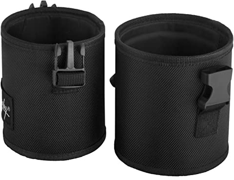 Nanshy Travel Makeup Brush Holder - Large Portable Makeup Brush Case with Lid - Stand up Organiser (Black Nylon, 9 x 4 x4 inch)