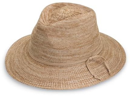 Wallaroo Women’s Victoria Fedora – UPF 50+ Sun Protection, Wide Brim Packable Design and Adjustable Sizing for Medium Crown Sizes – Sun-Smart Hat for Everyday (Mixed Camel)