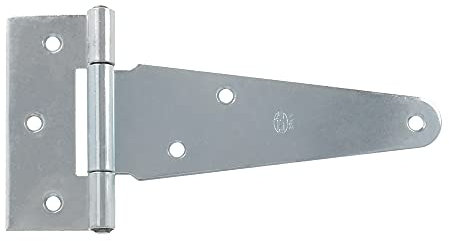 Amig - Charnière T en Acier | Finition Zinc Anticorrosion | Pour Portes d'Entrée et Placards | Facile à Installer | Compatible Bricolage, 150 mm, Acier allié