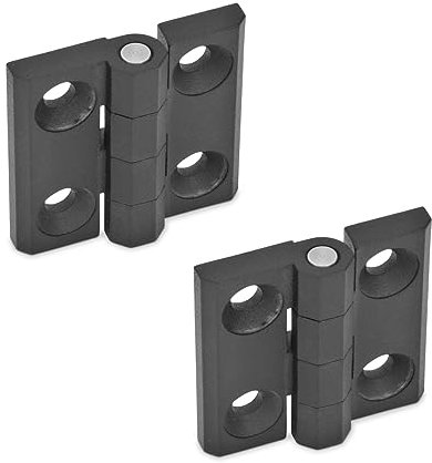 Ganter Normelemente | Scharniere - GN 237-ZD-40-40-A-SW | Zink-Druckguss |schwarz, strukturmatt | 2 Stück