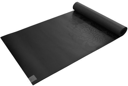 Gaiam Gymnastik- und Fitnessmatte – Premium Dry-Grip, dick, rutschfest, für Hot Yoga, Pilates und Boden-Workouts (172 cm L x 61 cm B x 5 mm) – Schwarz