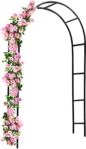 Gardebruk Arco de Rosas Jardín 240x140x37cm Decoración Metal Estable Plantas Trepadoras Intemperie, negro, Semicircular