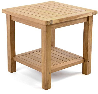 Divero Balkontisch STRALSUND aus Teak Holz, behandelt – Farbe: Braun