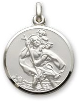 Christopher James of London | Solid 925 Sterling Silver St. Christopher Pendant 12mm | Symbol of Protection | St Christopher Travel Gift | Gift Box Included
