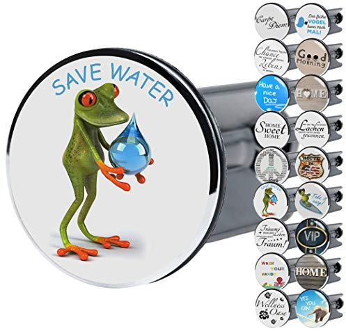 Sanilo Waschbeckenstöpsel, viele schöne Stöpsel für das Waschbecken zur Auswahl, universal mit Sprüchen (Save Water)