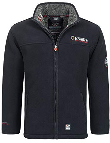 Geographical Norway ureka Hombre Chaqueta Polar Chaqueta Polar Cálido Piel de Peluche Forro Talla S-XXX - Azul Marino Medium