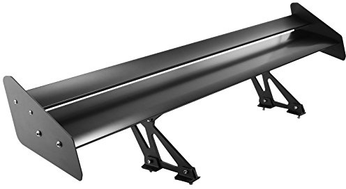 mophorn GT ala alerón 43.3 Inch Universal Cubierta Racing Spoiler Alerón Posterior ala de Aluminio Ligero Ajustable ángel BGW Drift JDM Drift Negro