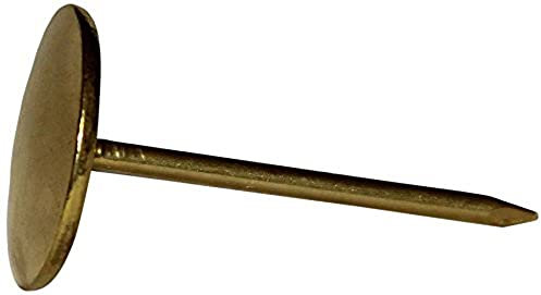Merriway BH02219 (6 Pcs) Drugget Carpet Nails, 28mm (1.1/8 inch) Brass Plated - Pack of 6 Pieces