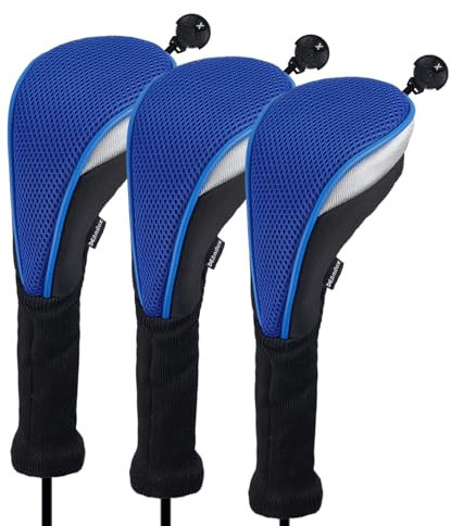 Andux Golf Hybridschläger Habe mit langem Hals, austauschbarer Nummernanhänger, 3 Stück CTMT-02, Blau