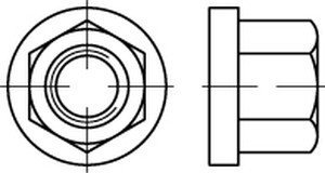 DIN 6331 10 Sechskantmuttern mit Bund, mit einer Höhe von 1,5d - Abmessung: M24 SW 36 (1 Stück)