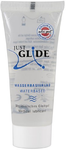 Just Glide Waterbased- feuchtigkeitsspendendes Gleitgel für Frauen und Männer, auf Wasserbasis, ohne Klebe-Effekt, öl- und fettfrei, vegan, 20 ml