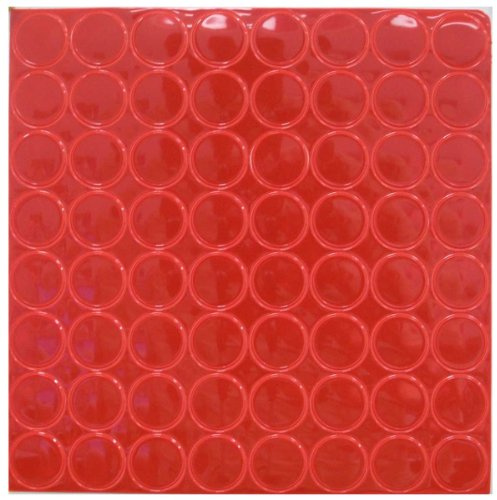 1 Sheet of Dark Red Super Reflective Vinyl Safety Indicator Sticker with Adhesive Backing, 1 Diameter, 64 Hot Dots per Sheet, A-6434 (Photo Shows This Item is for one Sheet only.)