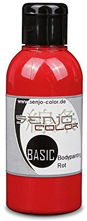 Pintura Corporal I 75 ml I para Aerógrafo y Pincel I Carnaval, Disfraces, Pintacaras I Senjo Color Basic I Rojo