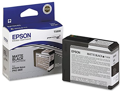 Epson Verbrauchsmaterialien Tintenpatrone, Schwarz, matt, 80 ml (C13T580800) Drucker und Patronen