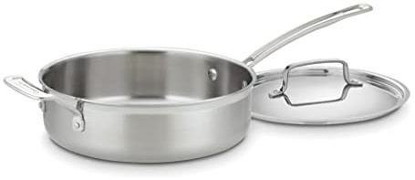 Cuisinart MCP33-24HN MultiClad Pro Stainless 3-1/2-Quart Saute with Helper and Cover Skillet, 3.5-Quart, Sauté Pan w/Helper & Cover