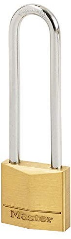 Master Lock 150EURDLJ Lucchetto con Chiavi in Ottone et Archetto Longo, Oro, 10.7 x 5 x 1.4 cm