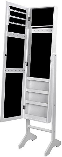 Songmics Portagioie Armadio Armadietto Specchiera Organizer per gioielli con specchio anta JBC77W
